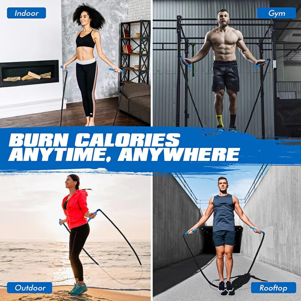 Jump Rope, Weighted Jump Rope for Fitness, Boxing Equipment Jump Ropes for Men Women, Battle Skipping Ropes for