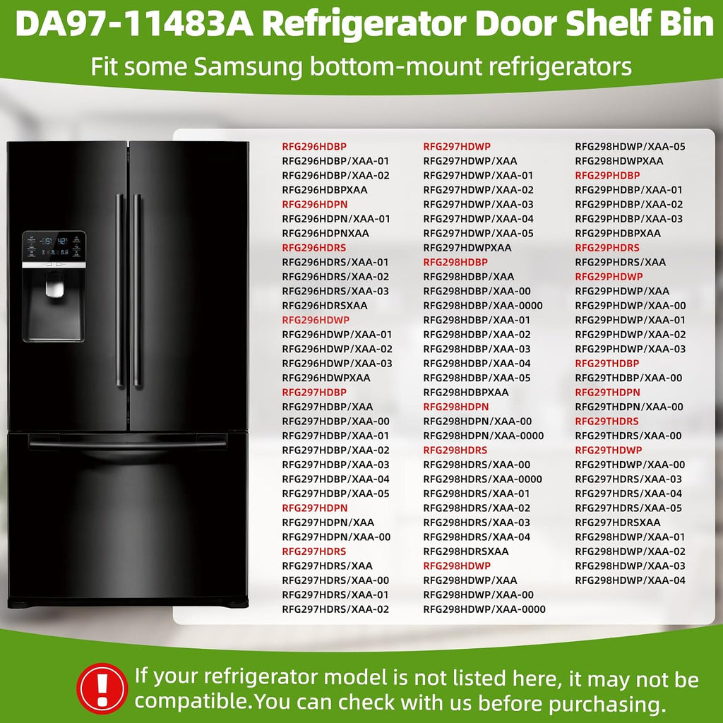 DA97-11483A Refrigerator Door Bin Replacement For Samsung Shelf (Left 3rd)