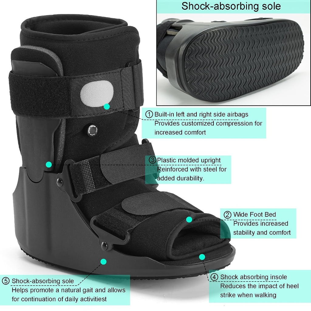 Air Walking Boot for Broken Foot, Injury, Sprained Ankle, M