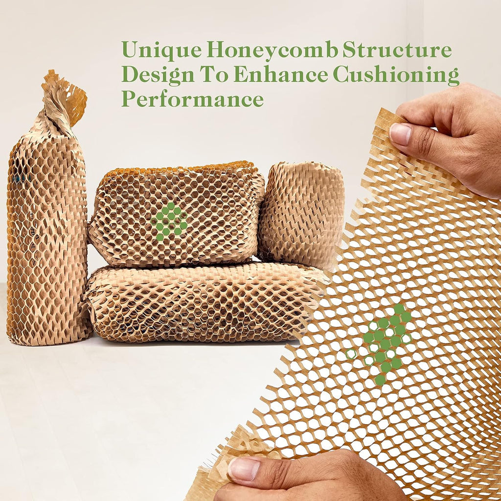Honeycomb Packing Paper, 15" x 131' Packing Paper Substitute Alternative for Bubble Cushioning Wrap for Moving