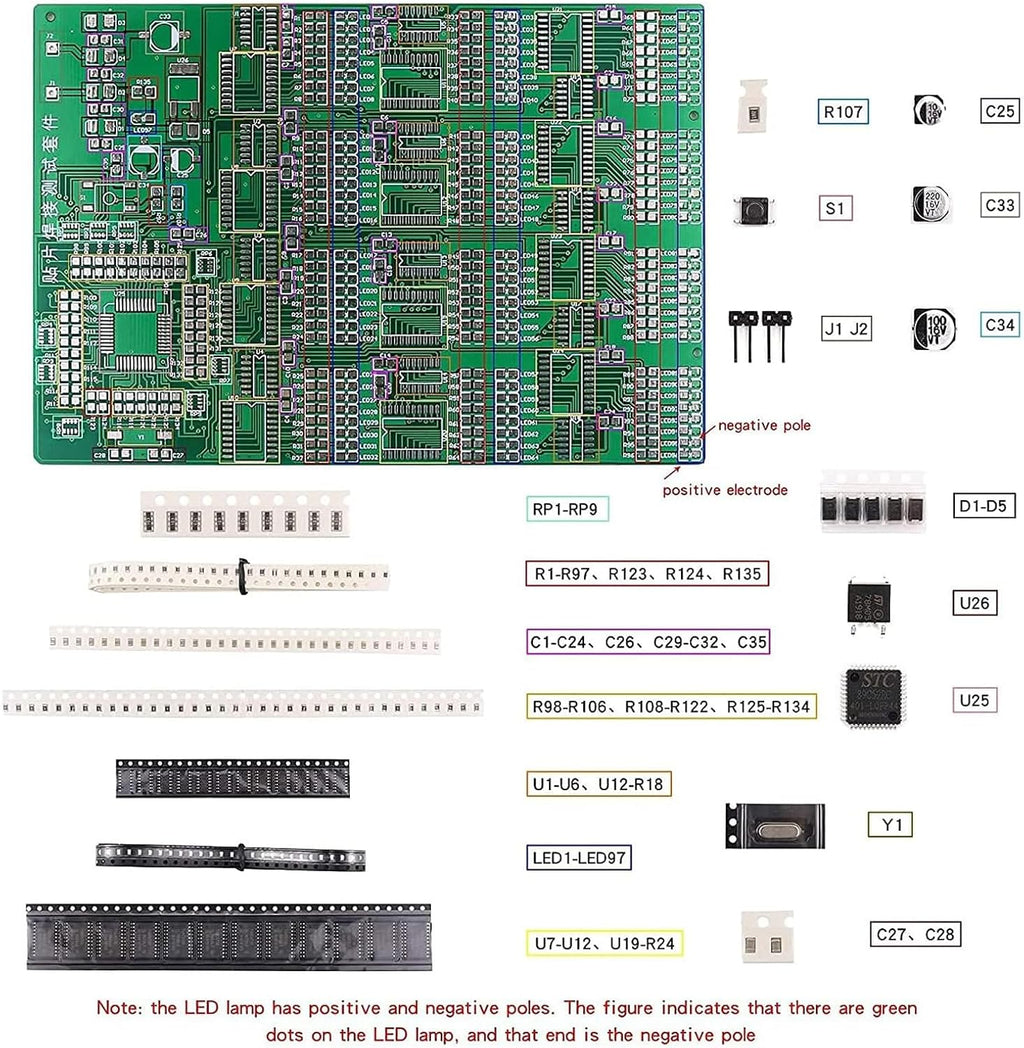 Gikfun Advanced SMD/SMT Soldering Practice Kit, DIY Electronics Training Board with Components EK8489