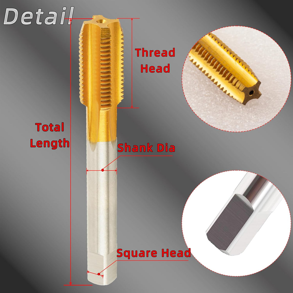 3/8-16 UNC Thread Tap, M2 HSS 3/8x16 UNC Machine Tap Right Hand