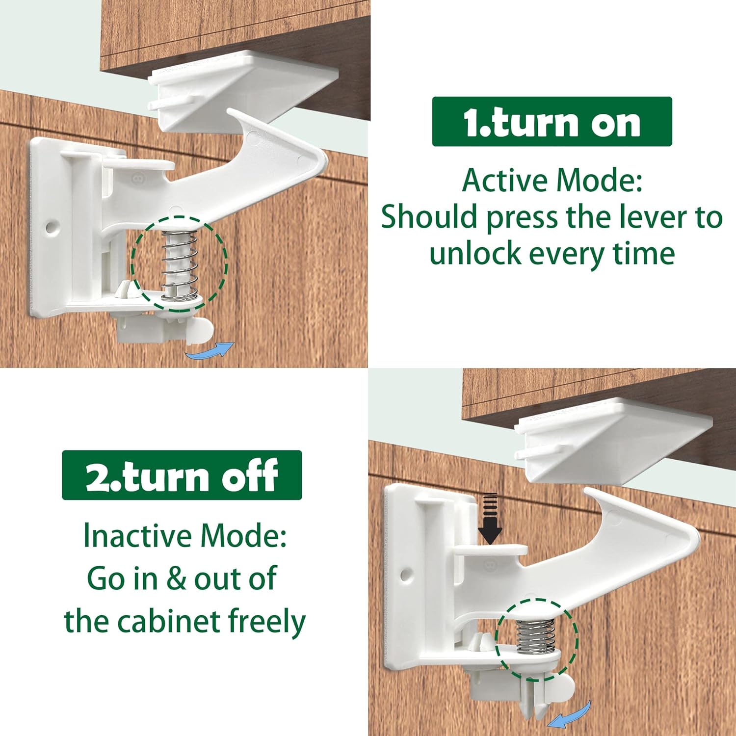 12 Pack Cabinet Locks Child Safety Latches - Baby Proofing Cabinets Drawer Lock with Adhesive Easy Installation - No