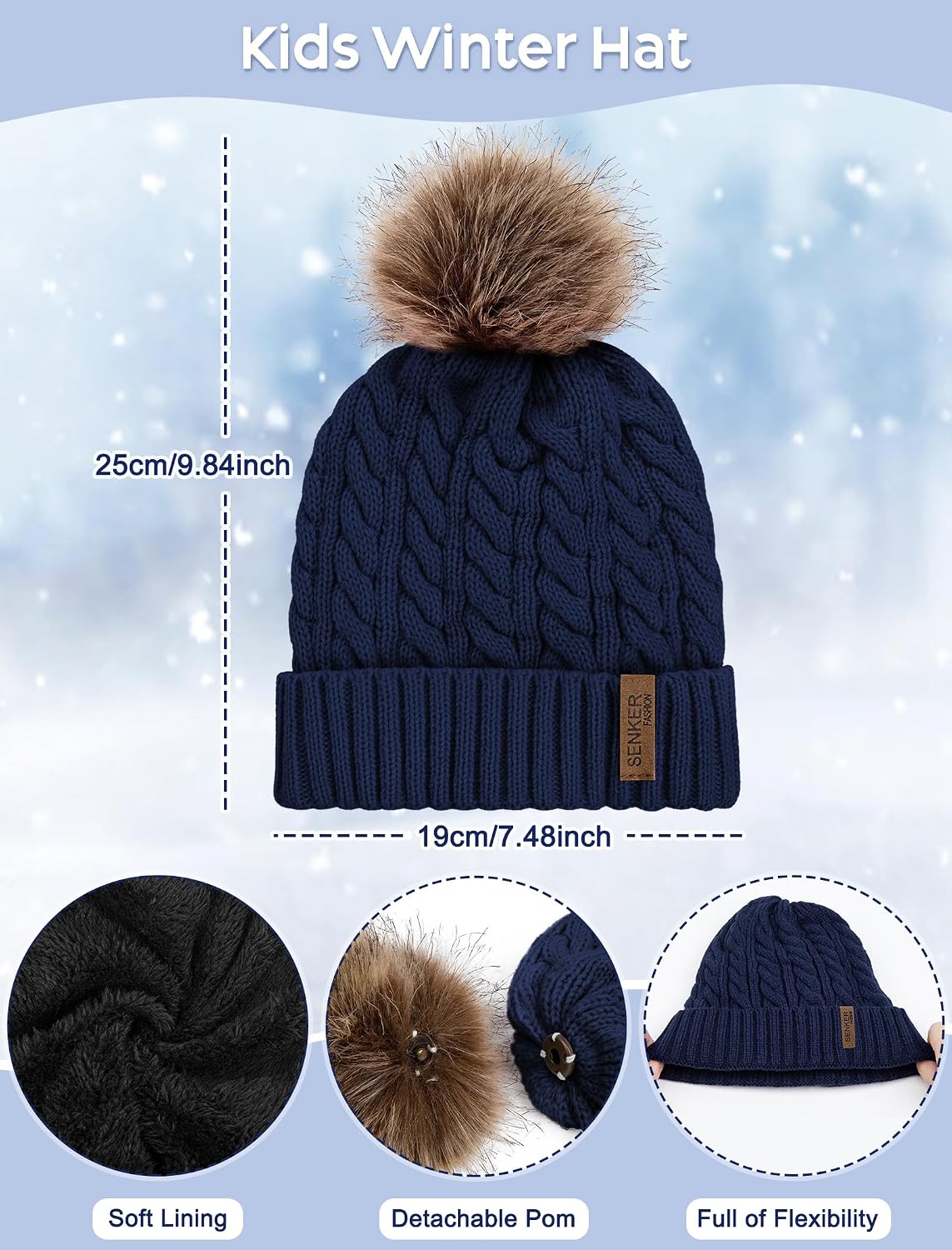 Kids Winter Hat Gloves Scarf Set, Boys and Girls Beanie Hat | Toddler Hat and Glove Set, Girls Beanie, Warm Mittens