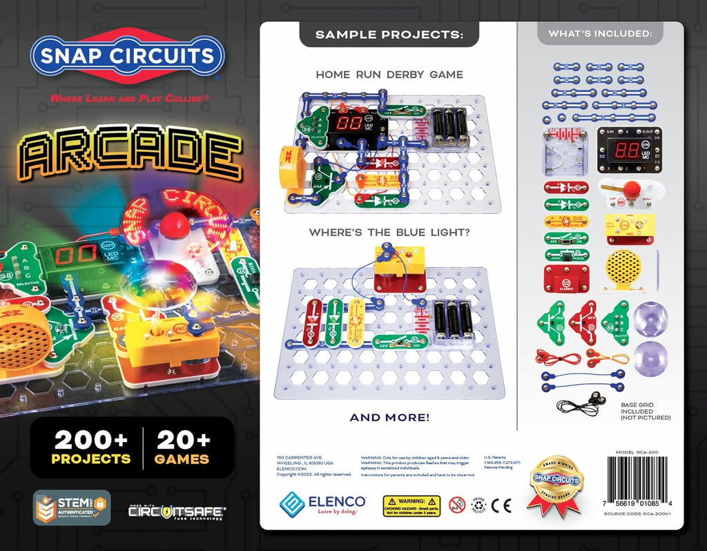 “Arcade”, Electronics Exploration Kit, Stem Activities for Ages 8+, Full Color Project Manual (SCA-200)