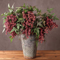 1 Pcs Artificial Berry Stems 35 Inch Gray Purple Fall Decor