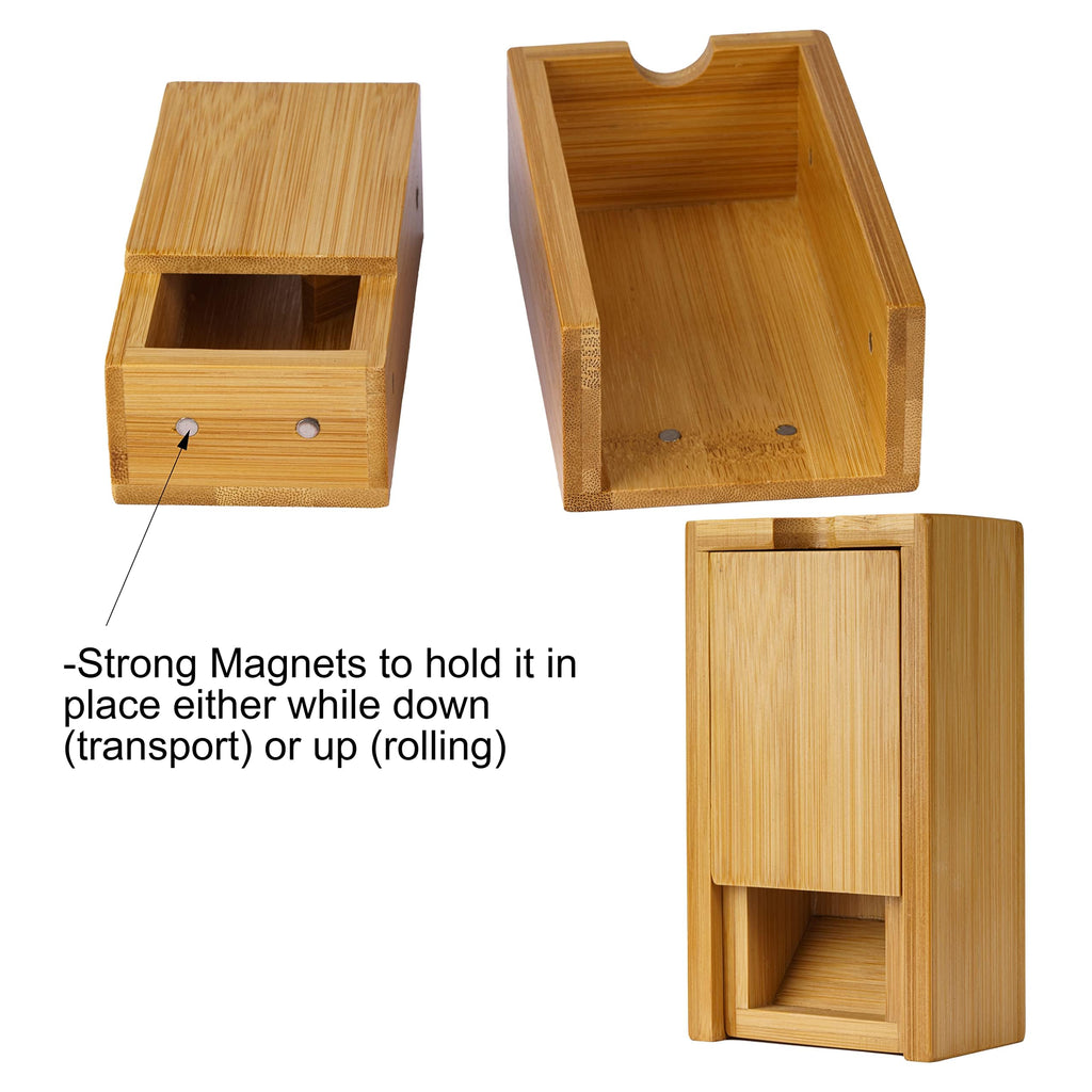 Bamboo Dice Tower Foldable Wooden Die Roller Castle Rolling Case