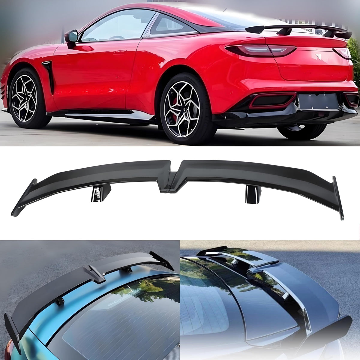 STSEV01 Universal 55" Rear Spoiler Glossy Black DeckLid Lip Accessories