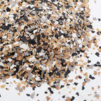 6.17 lb Epoxy Floor Flake, Black White Grey Yellow, 6-8 mm