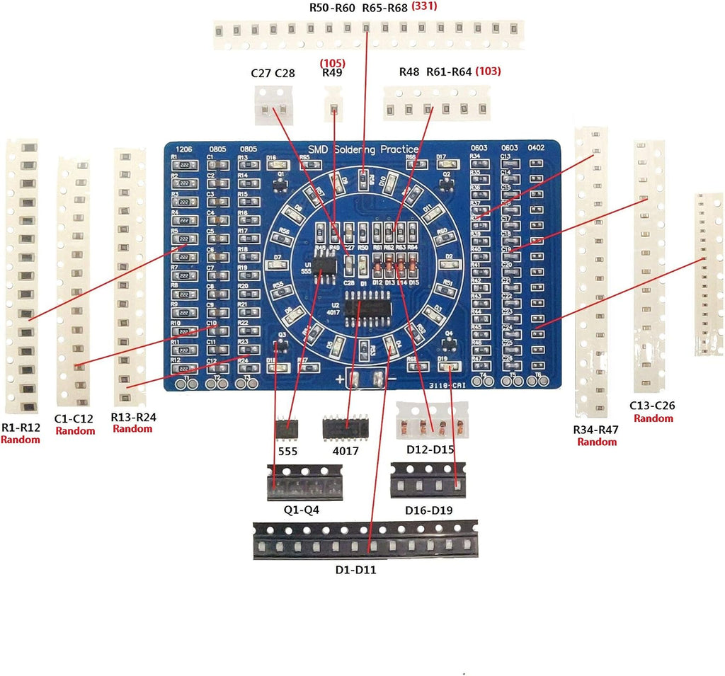 Gikfun DIY SMD SMT Welding Practice Soldering Skill Training Board Ek7028