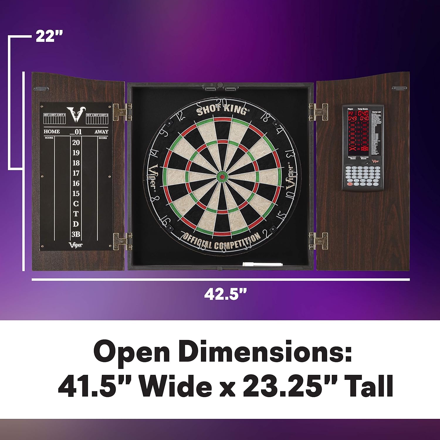 Deluxe Dartboard Cabinet with Integrated Pro Score and Cricket Scoreboard