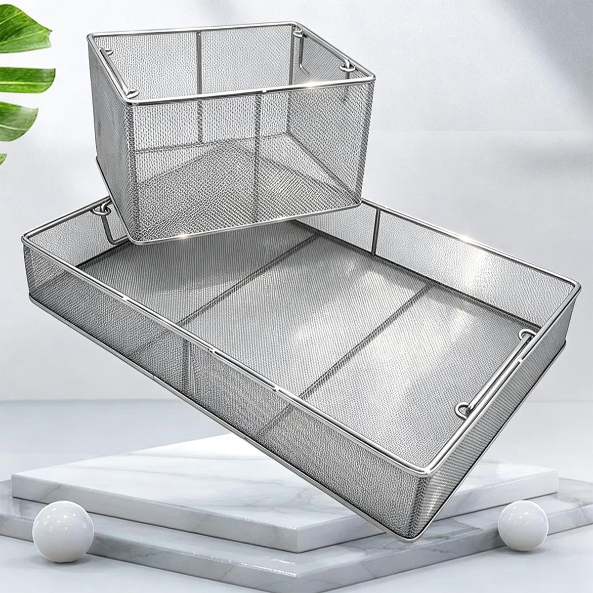 HPSIDXQ Parts Washer Basket,Stainless Steel Mesh Sterilization Tray