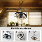 23" Wall Mount Fan with Light,Plug in Wall Fan with Remote/App Control