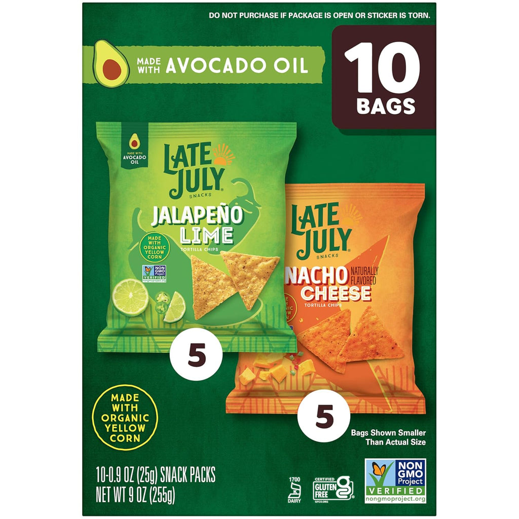 Snacks Variety Pack Tortilla Chips, 0.9 Oz 10 Count Snack Bags