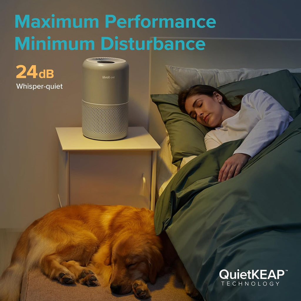 Air Purifier for Home Pets, Large Room Bedroom, AHAM VERIFIDE | HEPA Sleep Mode, Efficient Filter for Pet Dander