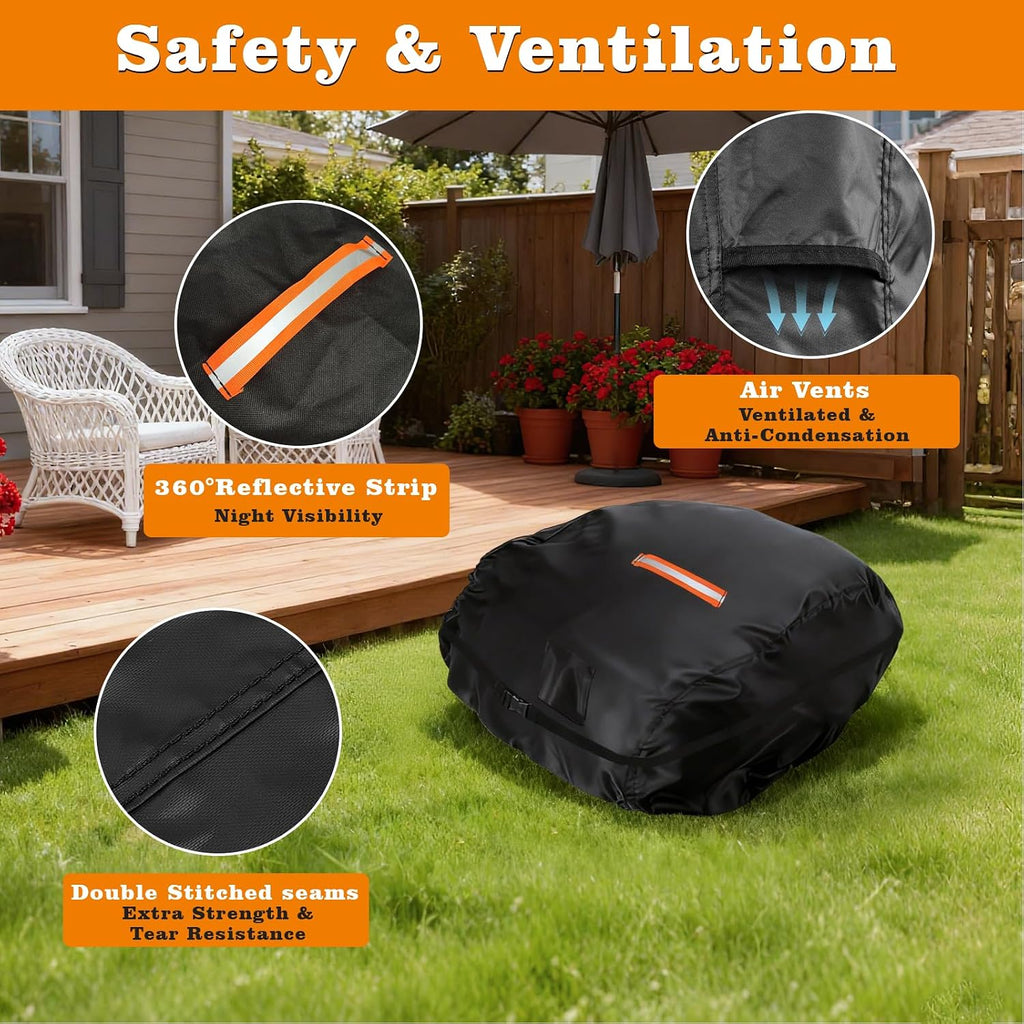 Robot Lawn Mower Cover 500D Robotic Lawnmower Cover 32x24x17in | Waterproof Heavy Duty Wire Free Automatic Lawnmower