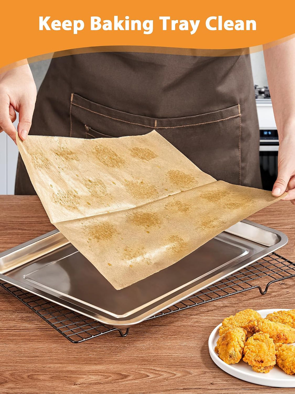 10.7x15 Inches Pop-Up Parchment Paper Sheets, Non-Stick, 200 Pcs