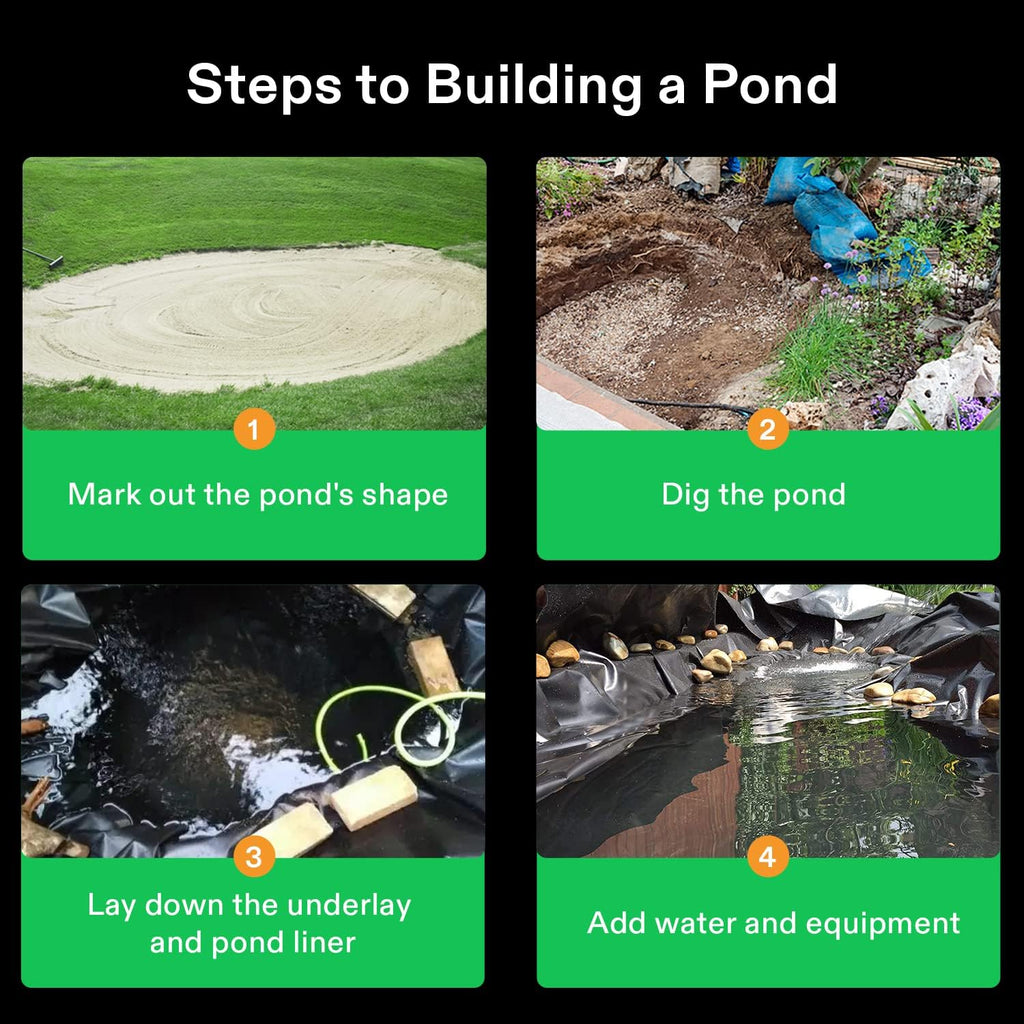 10 x 13 Feet Pond Liner for Koi Ponds, Aquaculture and Water Garden