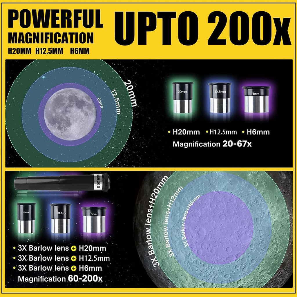 Telescope for Adults & Kids，70mm Aperture 400mm Astronomical Refractor Telescopes for Kids Beginners，with Adjustable