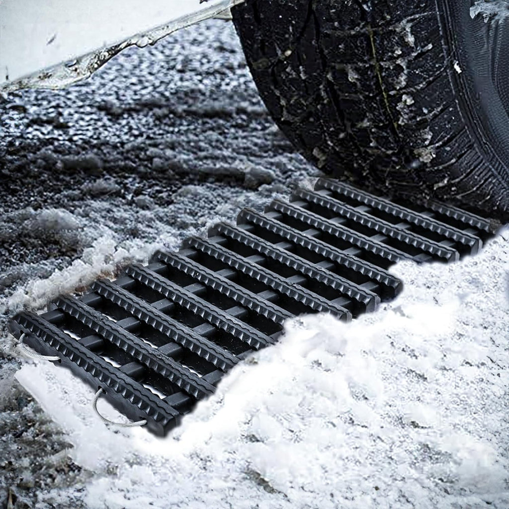 2 Pack Tire Traction Mat Portable Recovery Track Emergency Devices for Vehicle to Get Unstuck from Snow, Mud, and