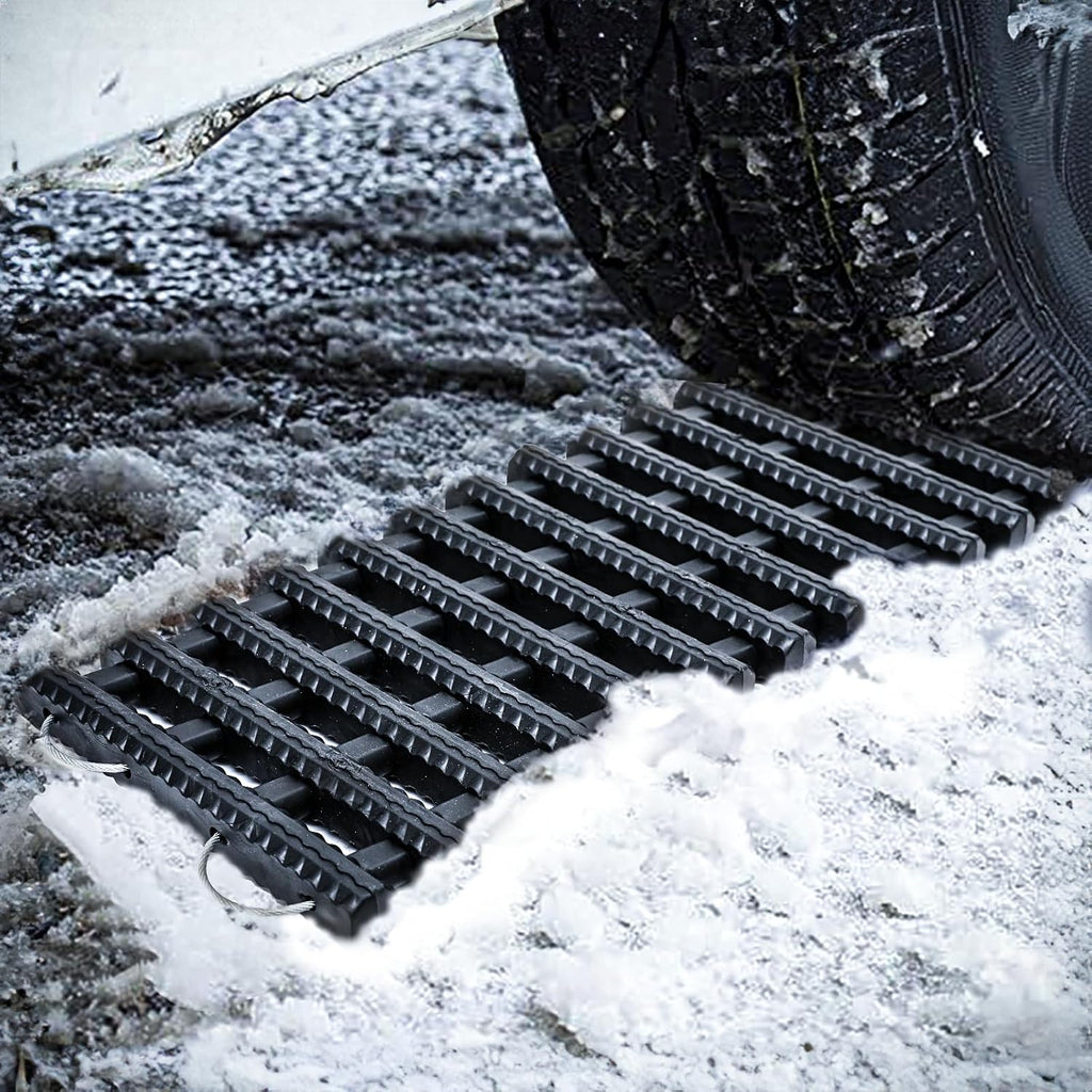 Snow Tire Traction Mats Portable Recovery Tracks for Vehicle in Mud, Snow, Ice, and Sand, 32" Coilable Recovery
