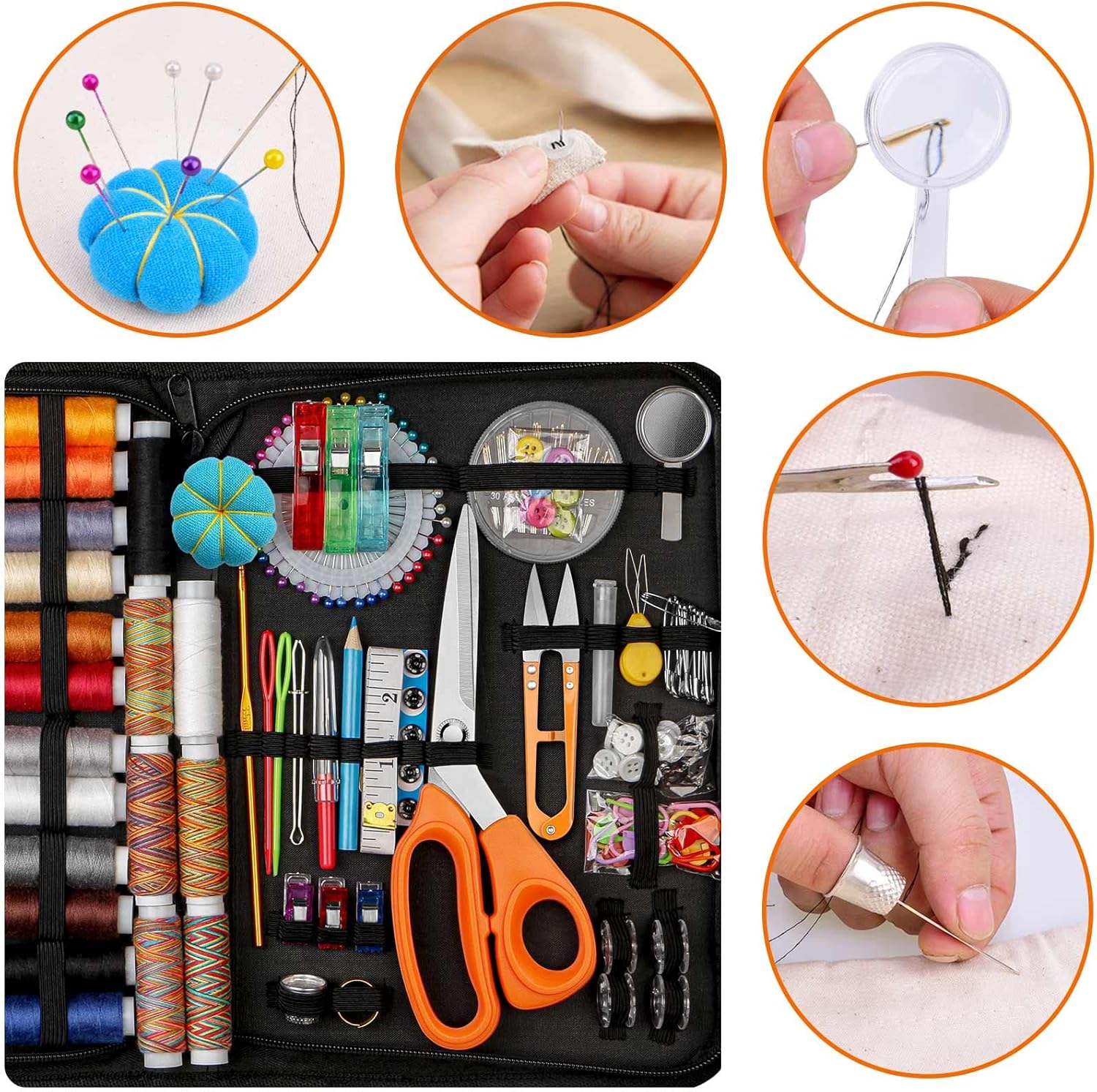 Sewing Kit for Adults,Maxfanay Needle and Thread Kit for Sewing,Professional Sewing Supplies Accessories with Tailor
