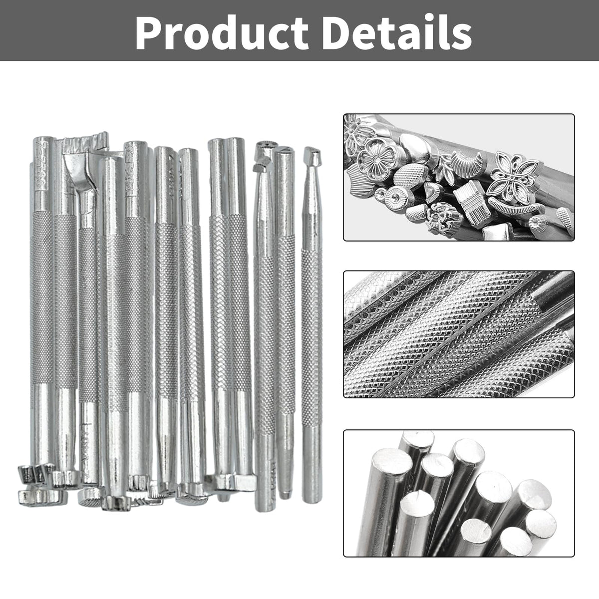 20 Pcs Leather Stamping Tools Special Shape Different Patterns for Carving Craft Leather Working Professional
