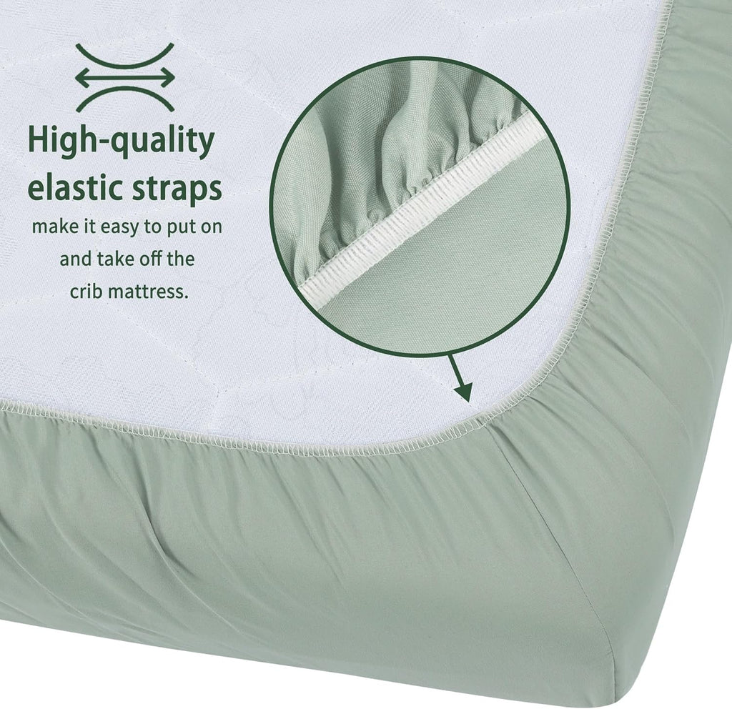 Baby Crib Sheets for Boys Girls, 2 Pack Fitted Crib Sheet for Standard Crib and Toddler Mattress, Soft Microfiber