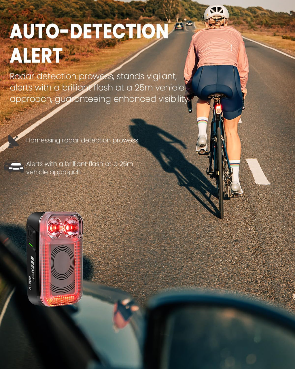 SEEMEE 100AD Radar Bike Tail Light with FTR LightSync Control