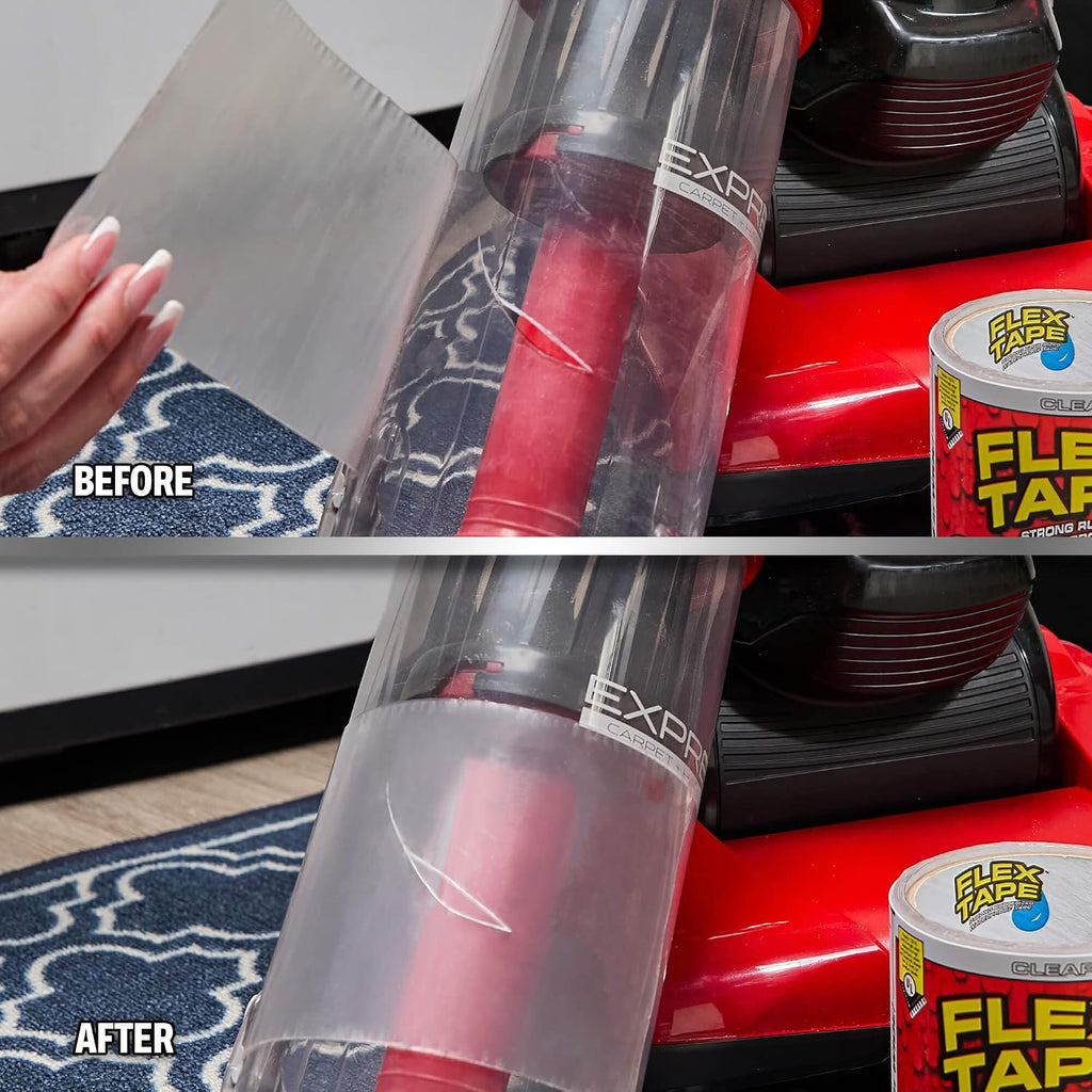 Flex Tape Strong Rubberized Waterproof Tape, Clear, 4 in x 5 ft, 1-Pack