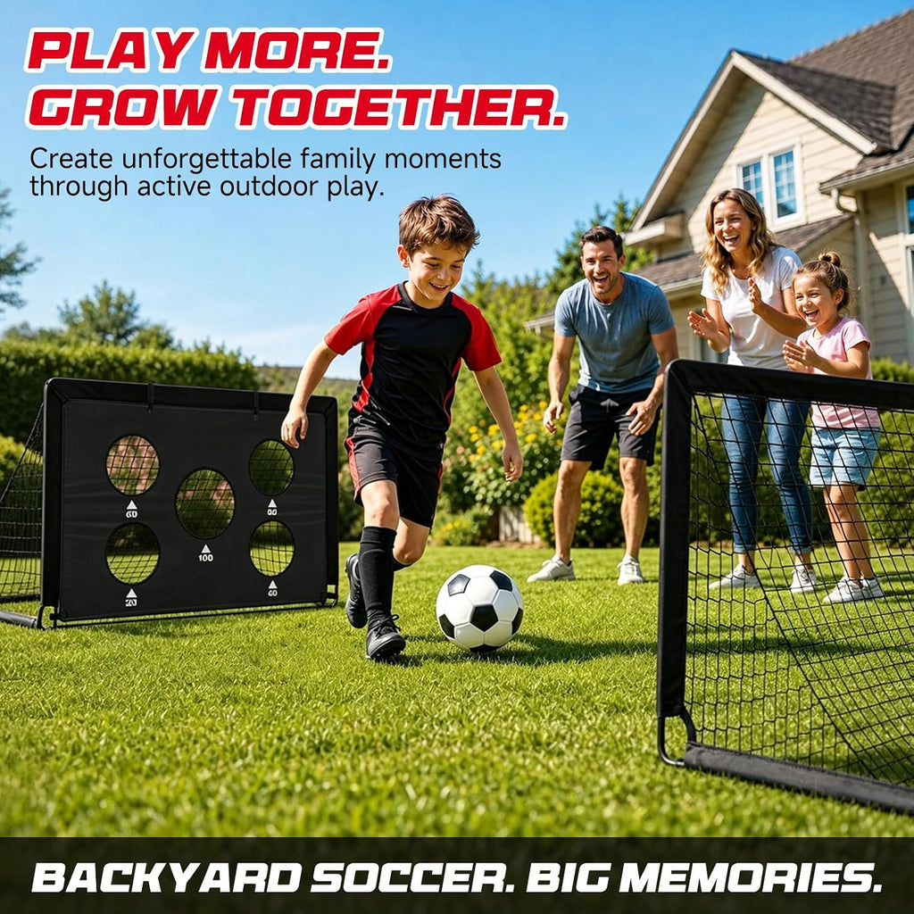 Soccer Goal,Backyard Soccer Goals for Kids 2 Pack,4x3/6x4 FT Portable Toddler Soccer Nets with Target,Ball &