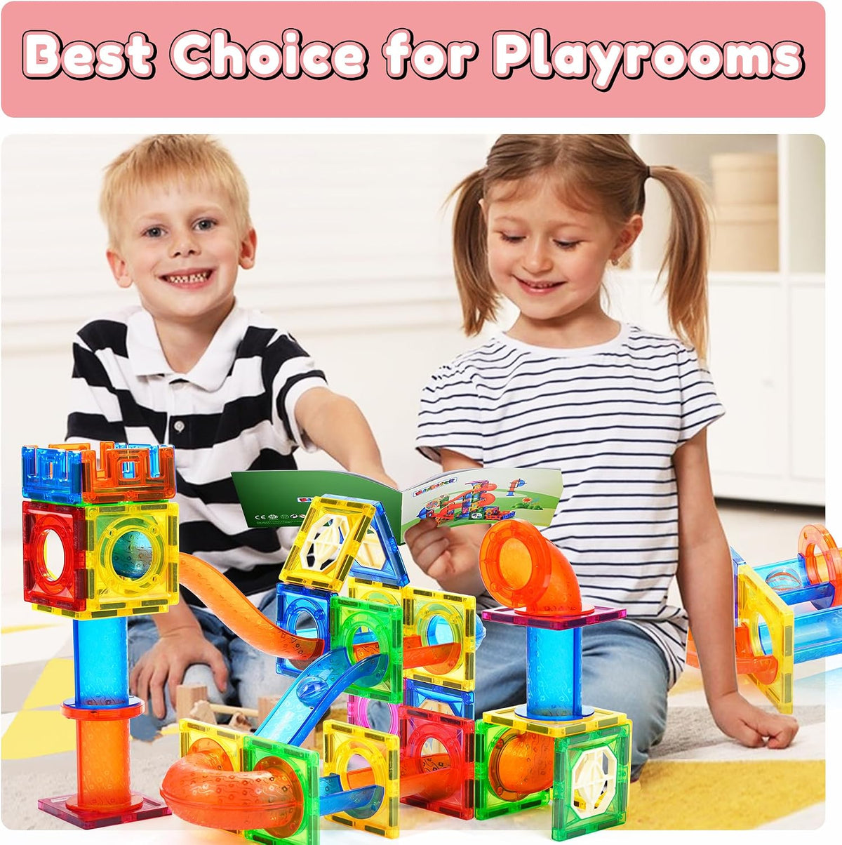 85PCS Marble Run Magnetic Tiles Toy Building Blocks STEM Ages 5+