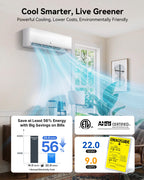 9000 BTU Mini Split Air Conditioner, 115V 22 SEER2 AC & Heat Pump
