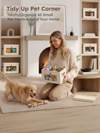 Small Closet Storage Bins - Closet Shelf Organizer with Open Window, 6 Pack, Beige