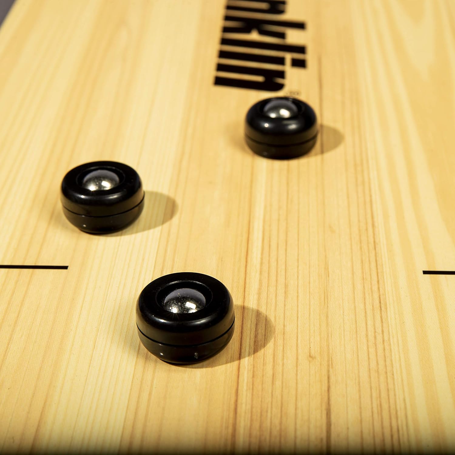 2-in-1 Shuffleboard Table and Curling Set - Portable Tabletop Set Includes 8 Rolling Mini Pucks - 45" | Ready To Play