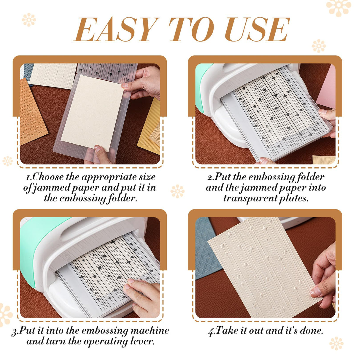8 Pcs Embossing Folders for Card Making, Vintage Style