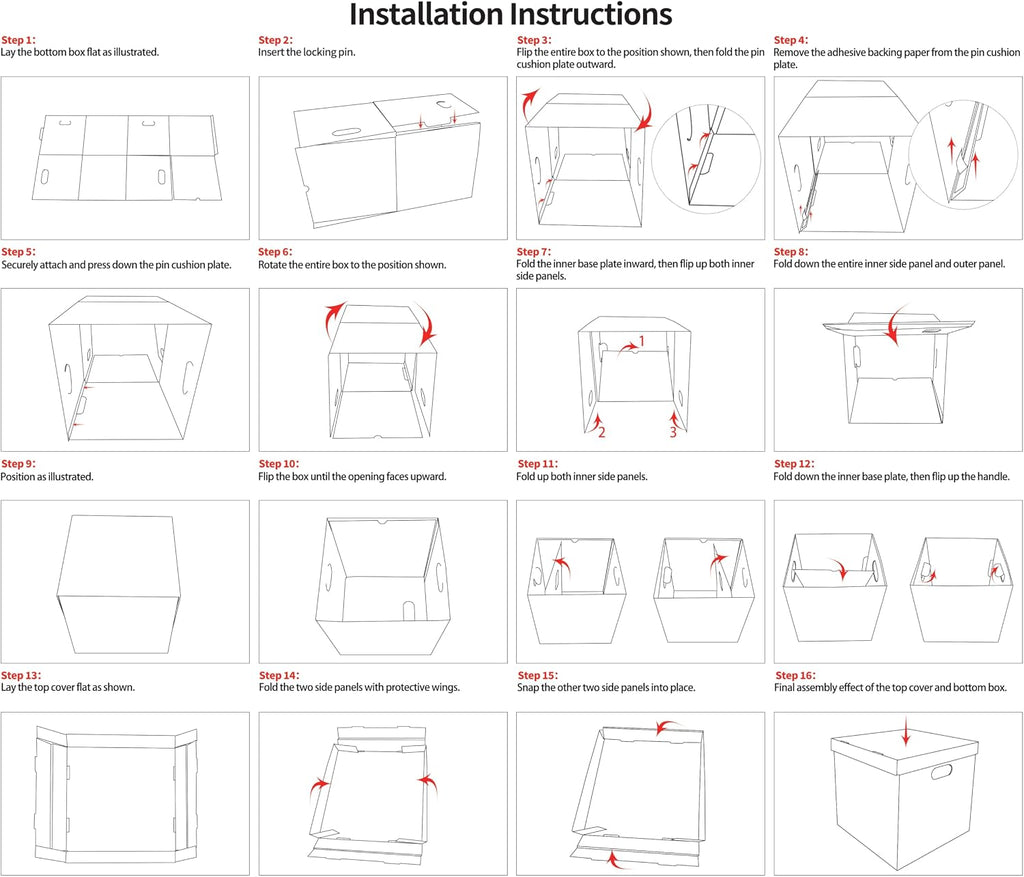 13.4x13x13 Moving Box Set of 7, Reinforced Handles with Removable Lid, Corrugated Boxes for Packaging, Moving