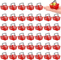 40 Pcs Mini Shopping Baskets, Plastic Mini Shopping Cart, Red Miniature Grocery Cart Supermarket Basket with Handles