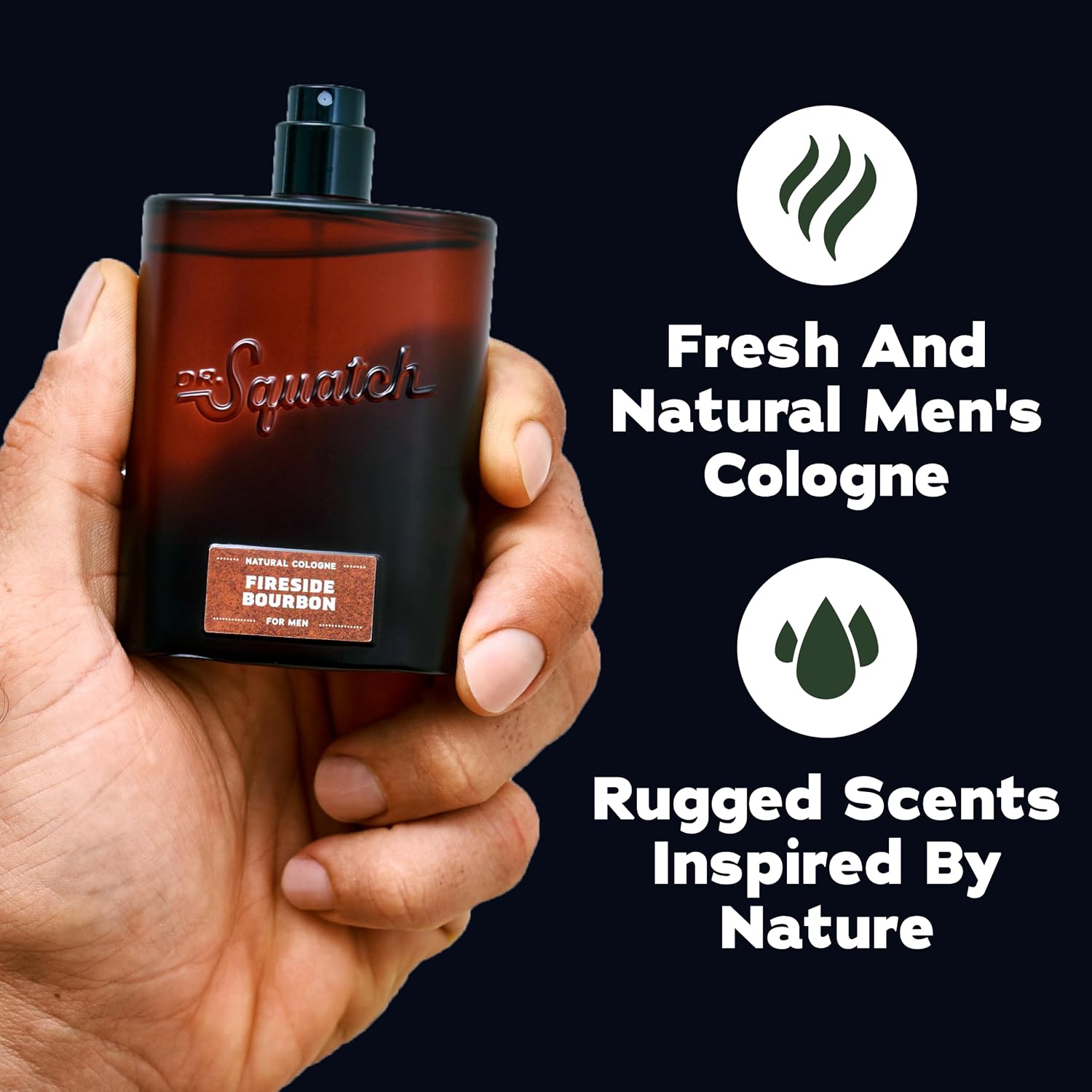 Natural Cologne for Men - Scent-Lock Technology and Sustainably-Sourced Ingredients - Fireside Bourbon Cologne (1.7