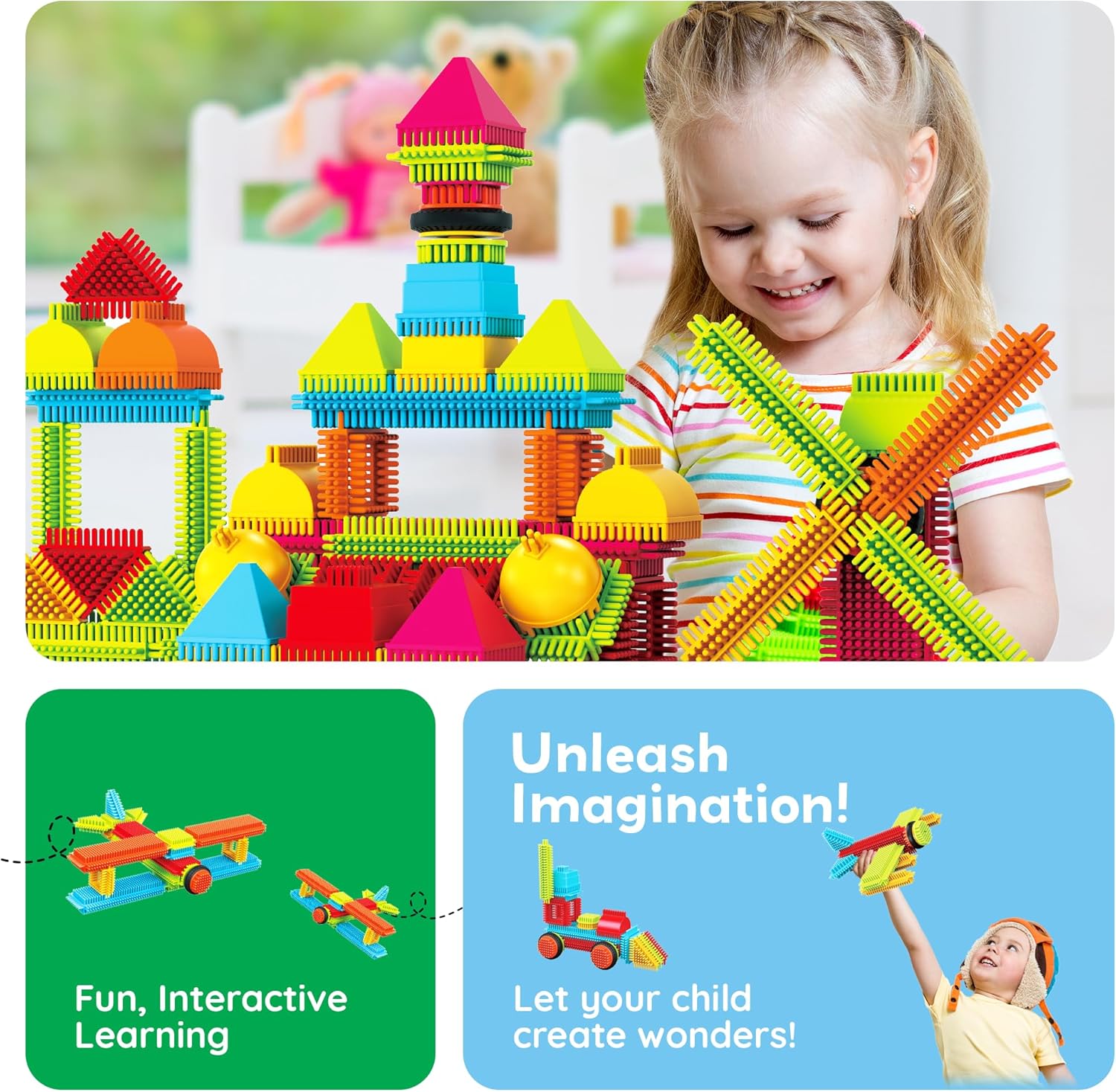 120pcs Hedgehog Interlocking Building Blocks Tiles Construction Toy Set Learning Playset STEAM Development Preschool
