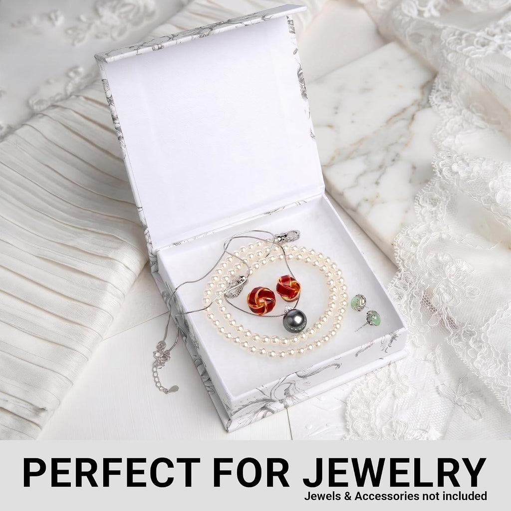 Luxury Small Gift Boxes with Magnetic Lids, 4" x 4" x 1" (5 Pack)