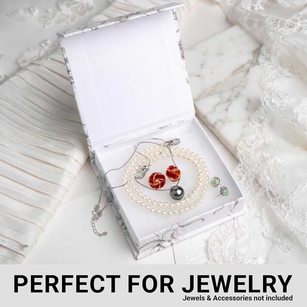 Luxury Small Gift Boxes with Magnetic Lids, 4" x 4" x 1" (5 Pack)