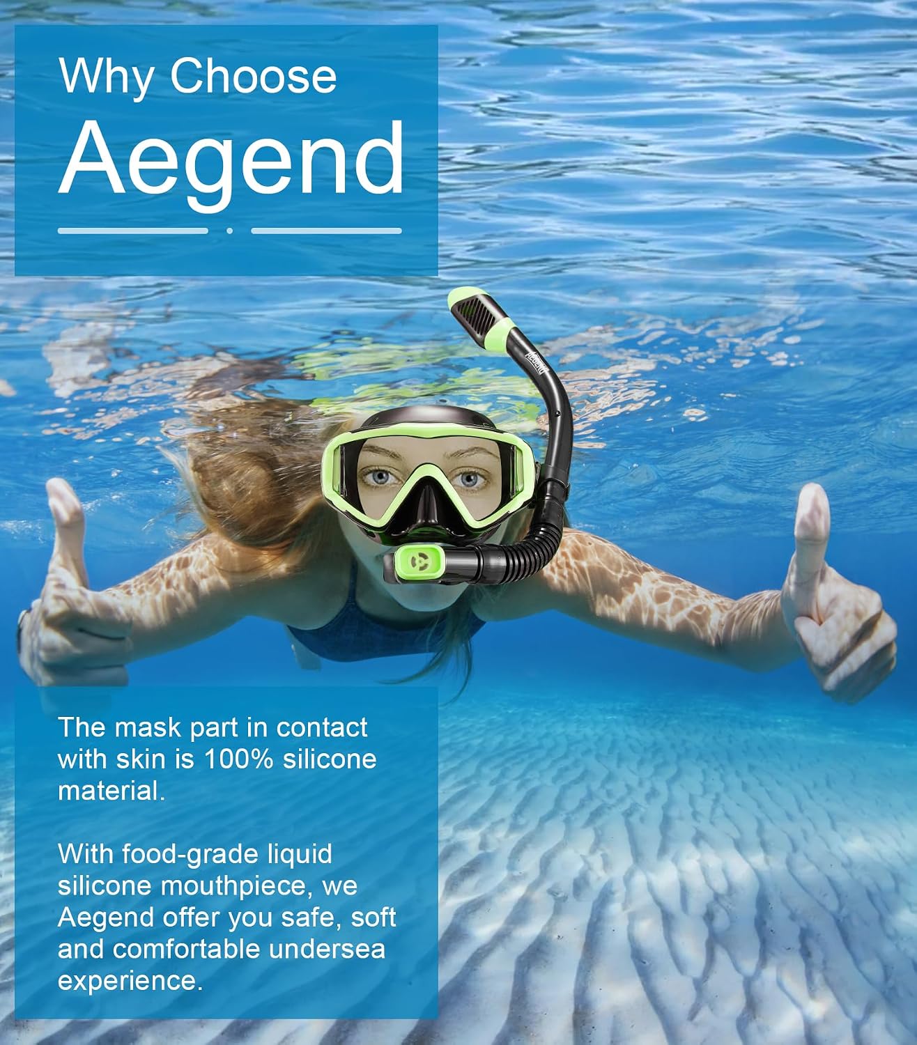 Snorkeling Gear for Adult Kid - Anti-Fog Mask with Top Dry Valve | Panoramic View Anti-Leak Snorkel Set with Travel