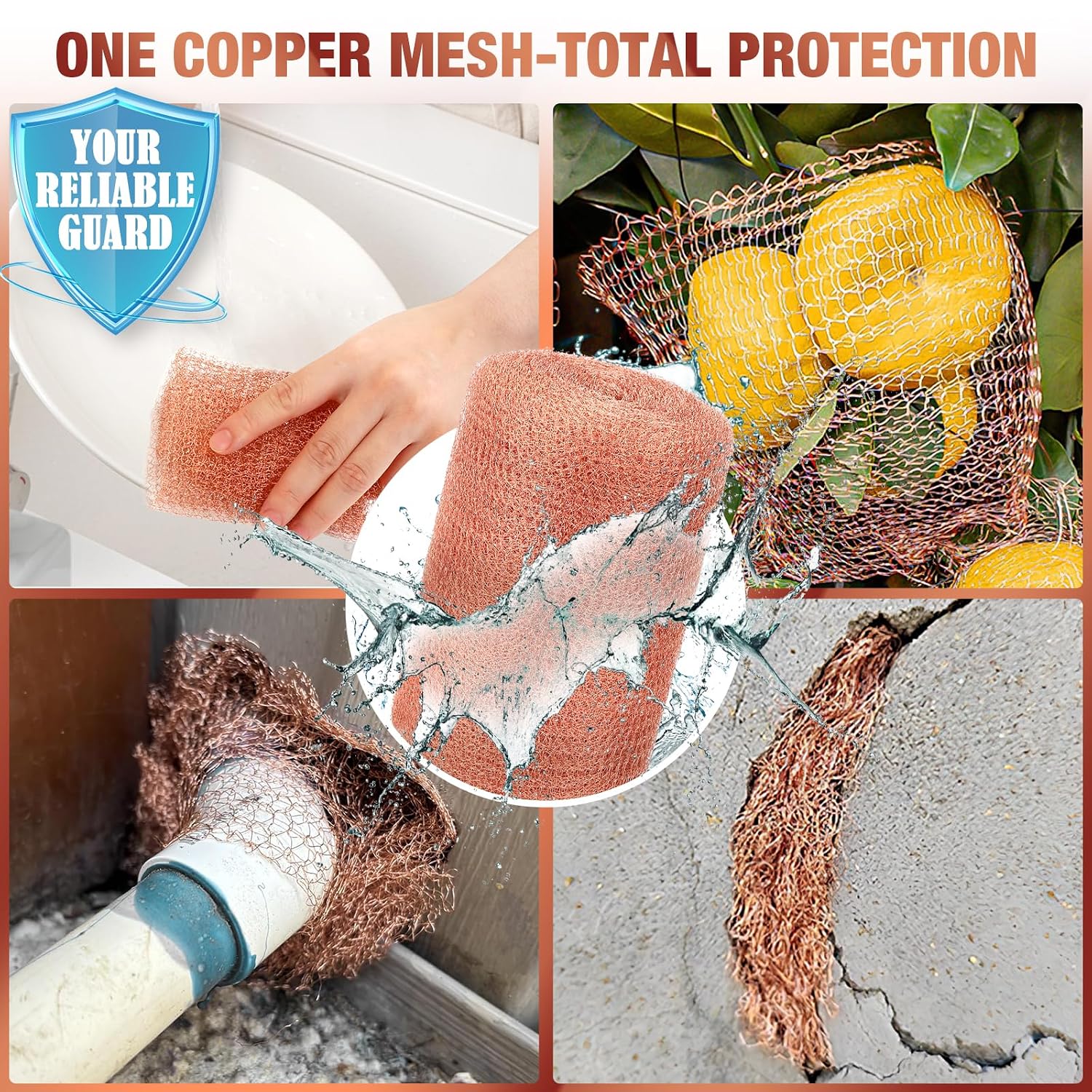 Copper Mesh Roll 5" x 40FT, 100% Pure Copper Wool for Pest Control | Durable Rustproof Copper Mesh Rodent Control