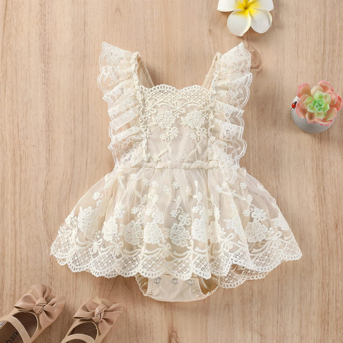 Newborn Photography Outfits Girl Lace Romper Dress for 1st Birthday