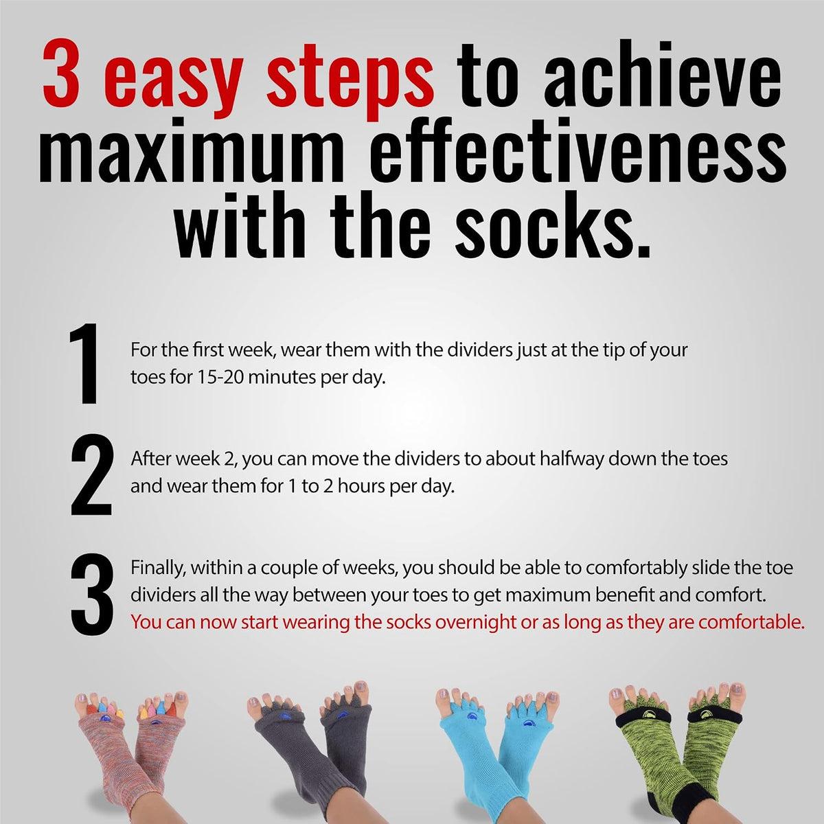 Foot Alignment Socks with Toe Separators