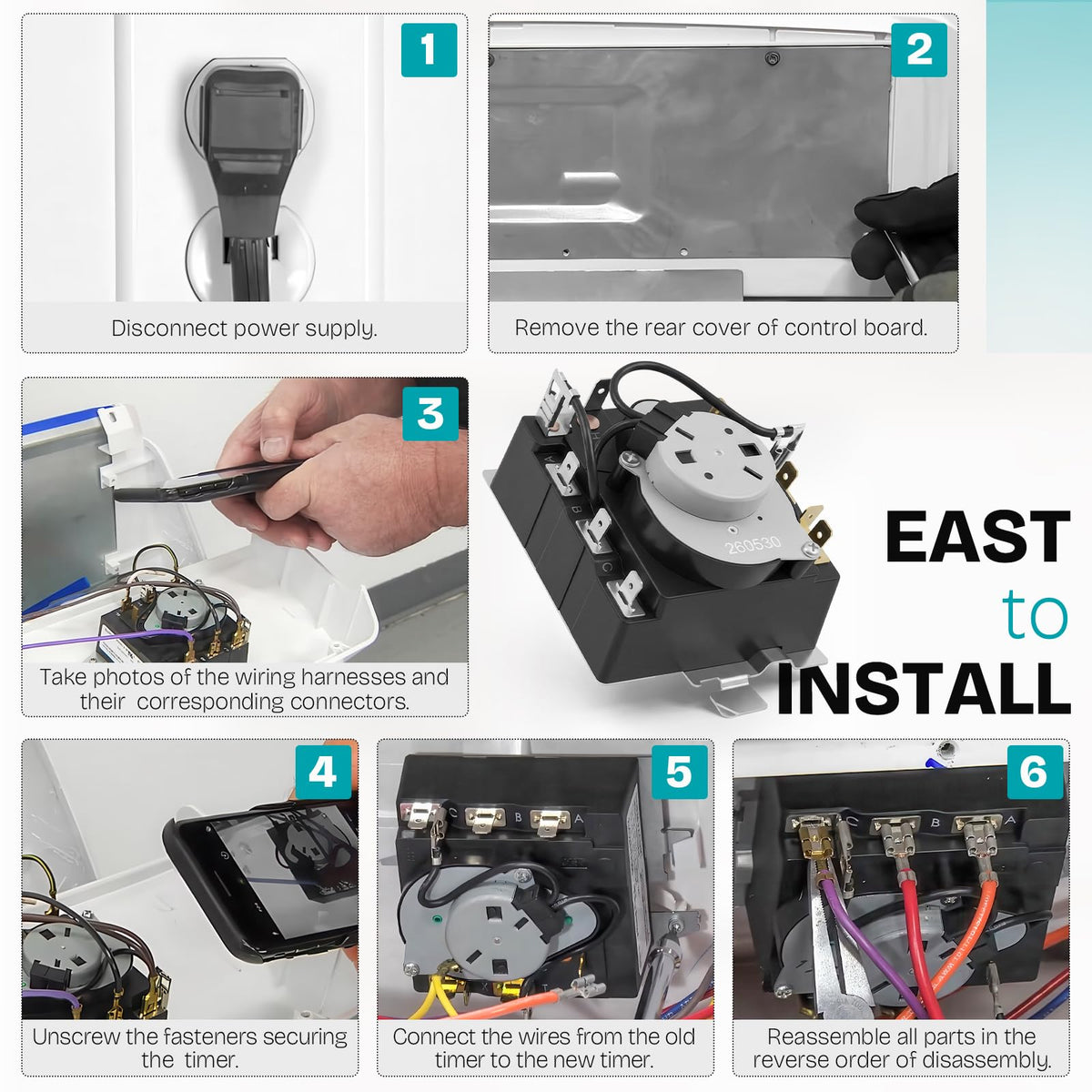 for GE GTDP400EM0WS Dryer Timer Control Switch Repair Kit