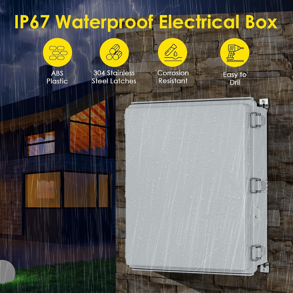 IP67 ABS Outdoor Electrical Junction Box Waterproof with Aluminum DIN Rail