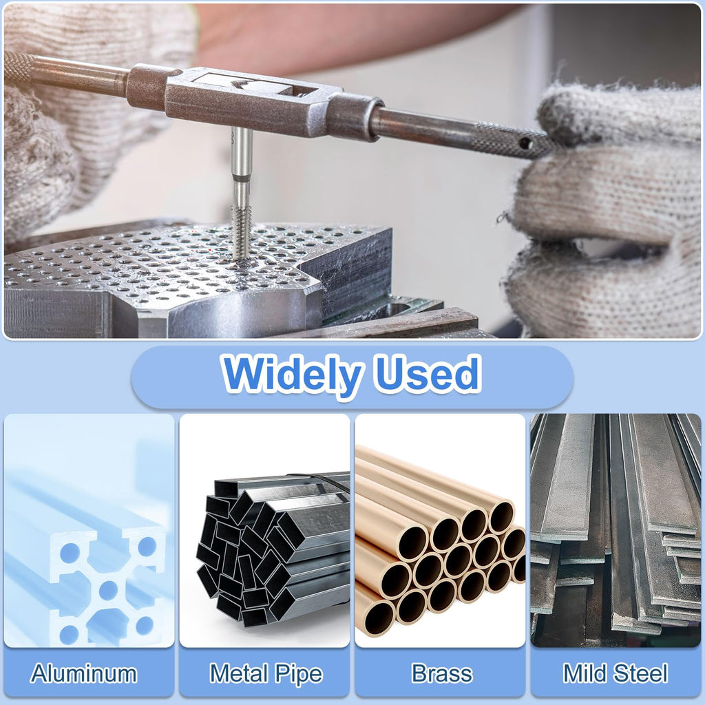 uxcell 3pcs Hand Tap Set, 1"-14 UNS Taper/Plug/Bottom Thread Screw Taps, High Speed Steel Hand Threading Tapping Tool Kit