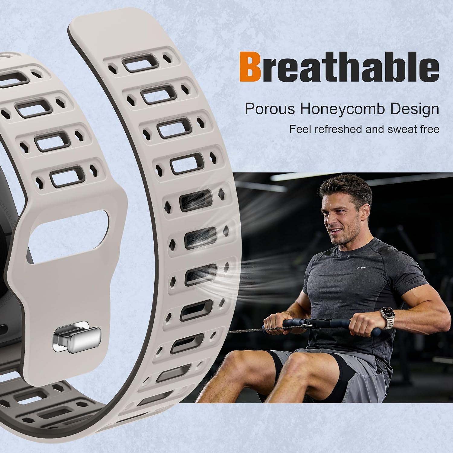 Sport Sweat-Proof Silicone Loop Compatible with Apple Watch Ultra 3 2 Band, iWatch Bands 44mm 45mm 46mm 49mm 42mm